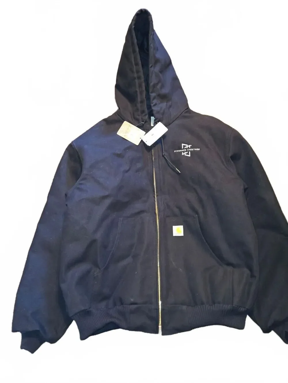 Carhartt Jacket 103940 Black XL Duck Active Quilt Lined Hood BRAND NEW NWT READ
